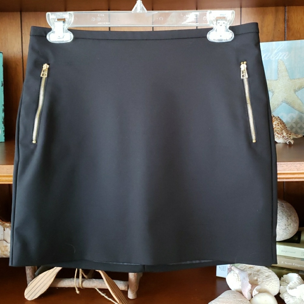 Mango black mini zip pocket skirt